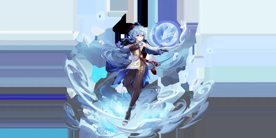 Official Ganyu splash art — Cryo Charged-shot carry